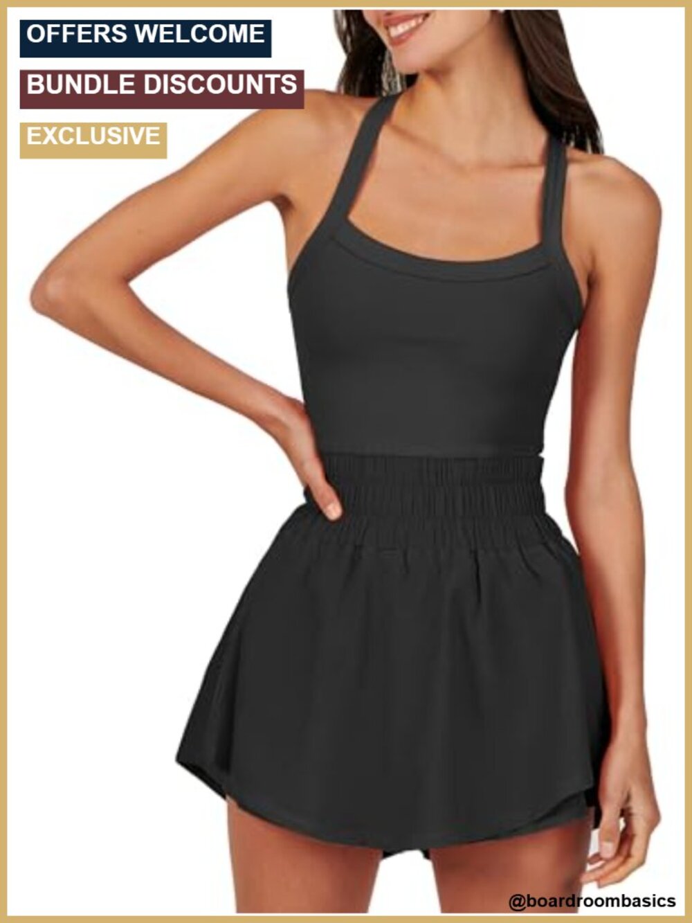 Athletic Tennis Dress Sleeveless Skort Romper Summer